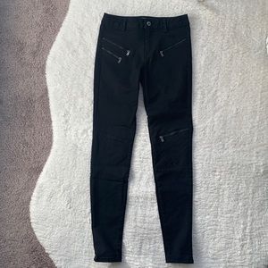 ZARA black skinny pants with zipper detailing